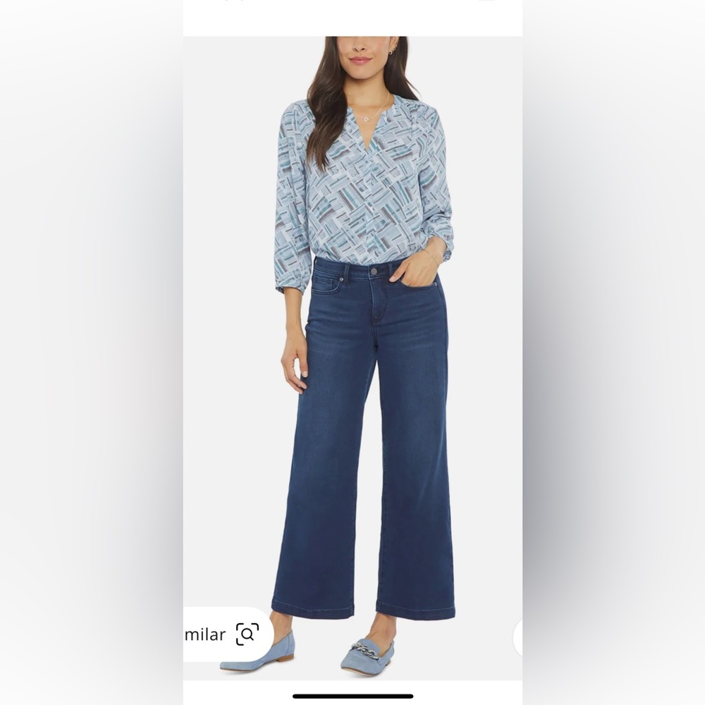 NYDJ waist match wide leg cropped/ankle jean